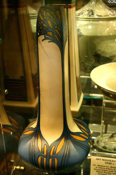Art Nouveau Mettlach vase (c1900) from Villeroy & Boch of Dresden, Germany at Kirkland Museum. Denver, CO.