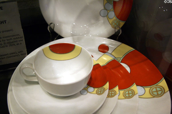 Tokyo Imperial Hotel China for Cabaret dining room (1916-22) by Frank Lloyd Wright reissued by Noritake in c1960 at Kirkland Museum. Denver, CO.