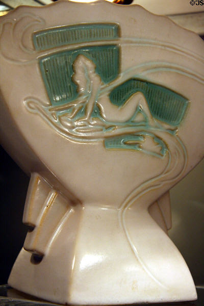 Silhouette Art Deco vase (1950) by Roseville Pottery of Zanesville, OH at Kirkland Museum. Denver, CO.