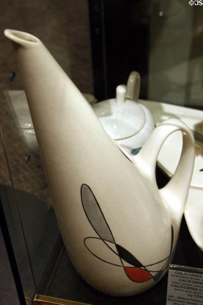 California Contempora pitcher (1954) by Frank Irwin made by Metlox Potteries at Kirkland Museum. Denver, CO.
