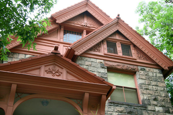 Roofline of Molly Brown House Museum. Denver, CO.