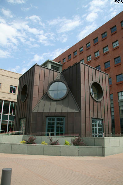 Copper clad portals of Denver Public Library. Denver, CO.