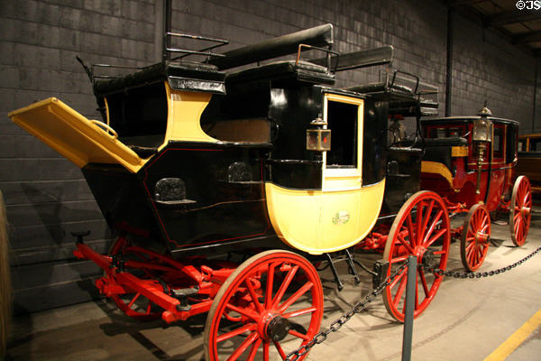 English 18-pasenger road coach (1811) at Forney Museum. Denver, CO.