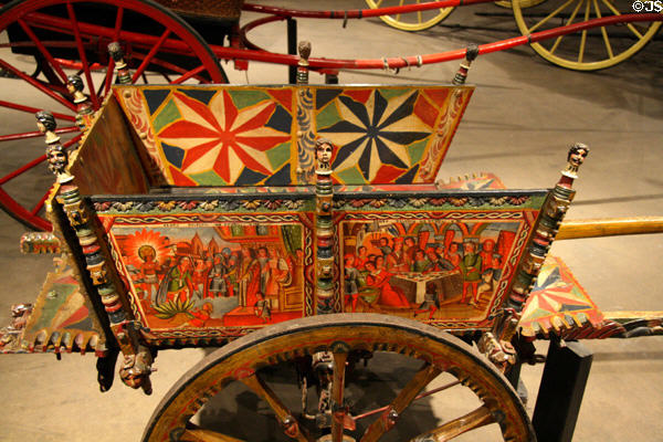 Cecilian donkey cart (1845) made in Spain at Forney Museum. Denver, CO.