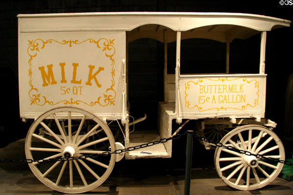 Horse-drawn milk wagon (1890) at Forney Museum. Denver, CO.