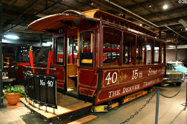 Cable Car (1888) by LeClede Car Co of St. Louis used for Denver's transport at Forney Museum. Denver, CO.