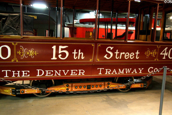 Cable car from Denver Tramway Co at Forney Museum. Denver, CO.