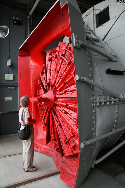 Rotary snowplow (1909) was big enough to chew through any snowdrift at Forney Museum. Denver, CO.