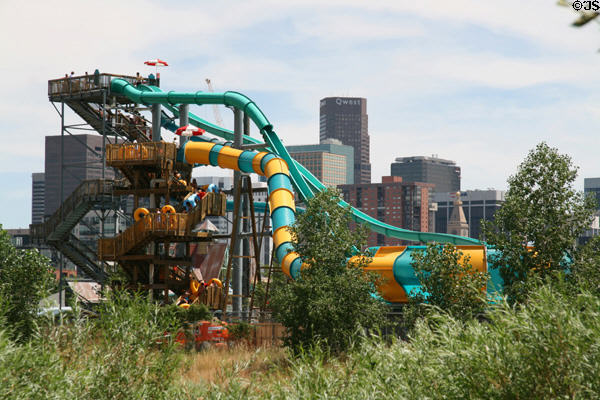 Water slide at Six Flags Elitch Gardens. Denver, CO.