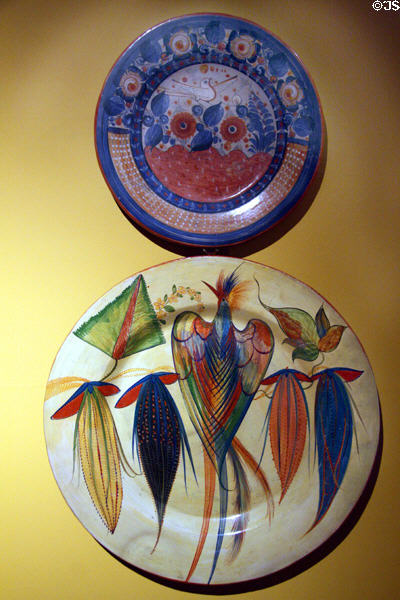Painted bird plates (1940s) from Tonalá, Mexico at Museo de las Americas. Denver, CO.