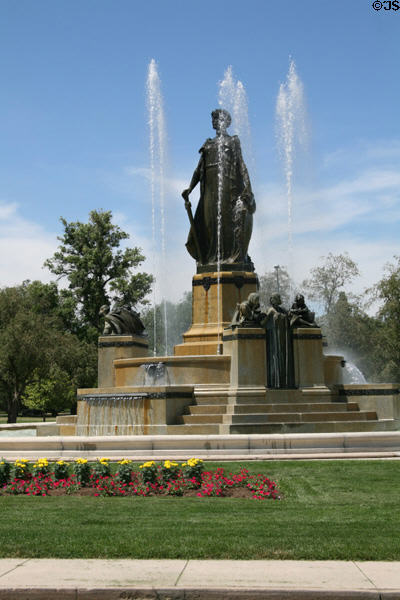 Thatcher Memorial Fountain by L. Taft in City Park where Denver Zoo is located. Denver, CO.
