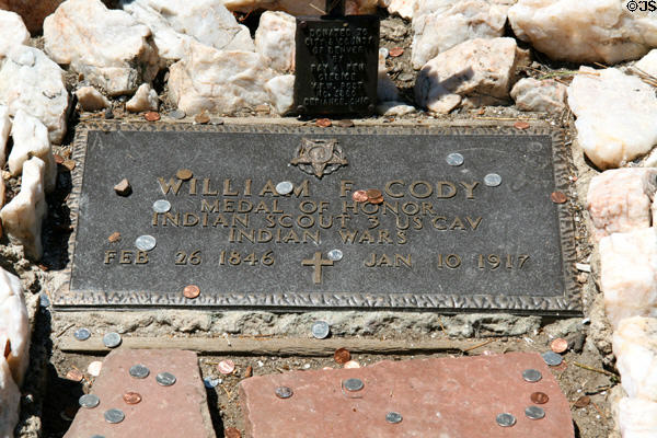 Grave marker for Cody's Medal of Honor at Buffalo Bill Museum. Lookout Mountain, CO.
