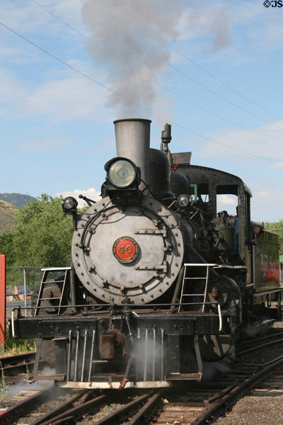 Royal Gorge locomotive #40 under steam at Colorado Railroad Museum. CO.