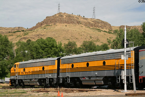D&RGW diesel locomotives 5771 & 5762 built (1955) by General Motors at Colorado Railroad Museum. CO.