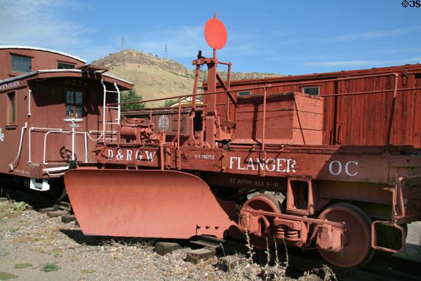 D&RGW Flanger snow plow (1885) at Colorado Railroad Museum. CO.