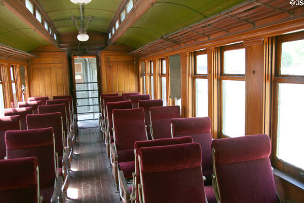 Interior of Midland Terminal Observation Pullman Car at Colorado Railroad Museum. CO.