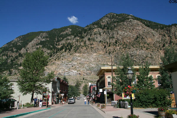 Georgetown tucked into mountain valley. Georgetown, CO.