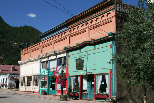 Brightly colored Hamill Block (1876-1881). Georgetown, CO.