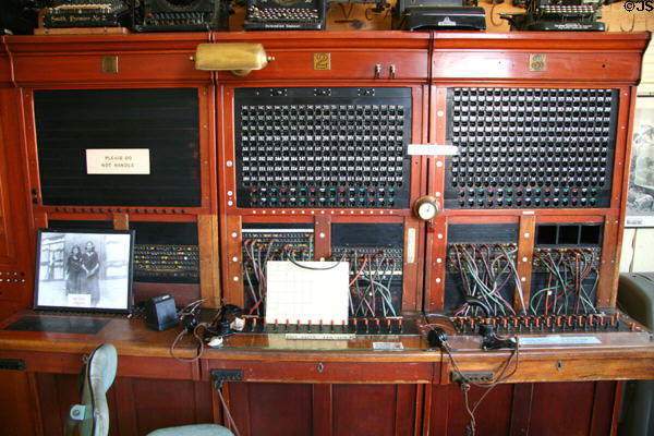 Telephone PBX switchboard which served district of Cripple Creek until 1969 at town Museum. Cripple Creek, CO.