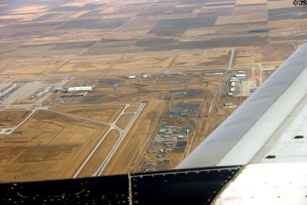 Denver International Airport from air. Denver, CO.