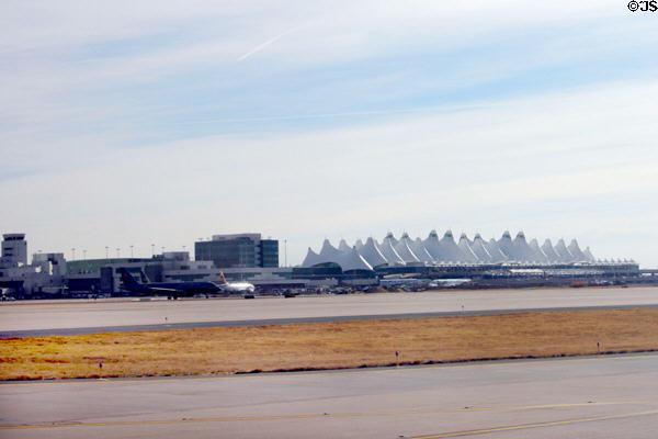 Overview of Denver International Airport. Denver, CO.