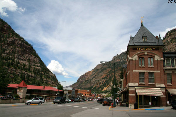 Beaumont Hotel & Main Street of Ouray. Ouray, CO.