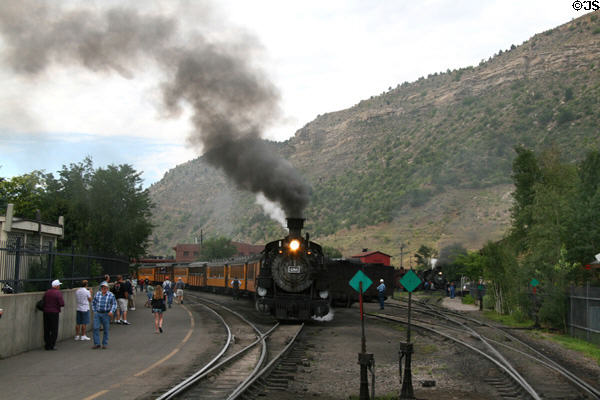 Durango & Silverton Railroad steam trains depart from Durango station. Durango, CO. On National Register.