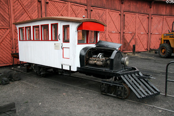 Casey Jones (1928) built by mining company using 1918 Cadillac V8 engine in Durango & Silverton Railroad Museum. Durango, CO.
