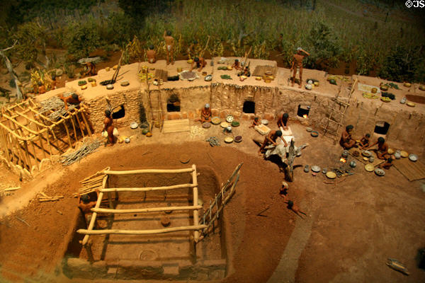 Model of native life during Pueblo period 1200 years ago at Mesa Verde Museum. CO.