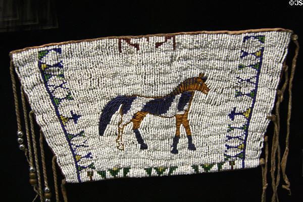 Ute beaded cuffs with horse at Mesa Verde Museum. CO.