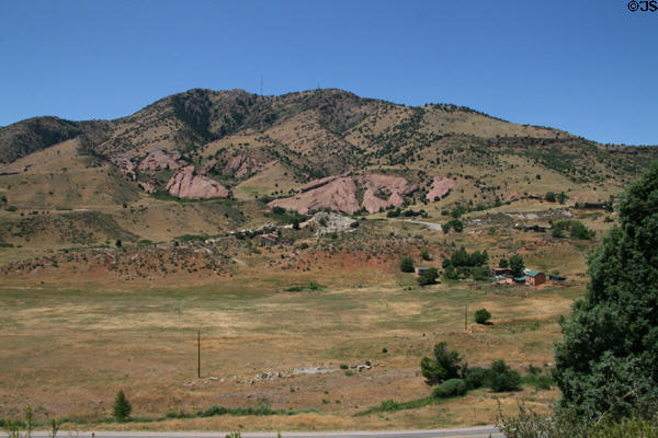 Red rocks landscape, area of concerts, seen from Dino Ridge. CO.