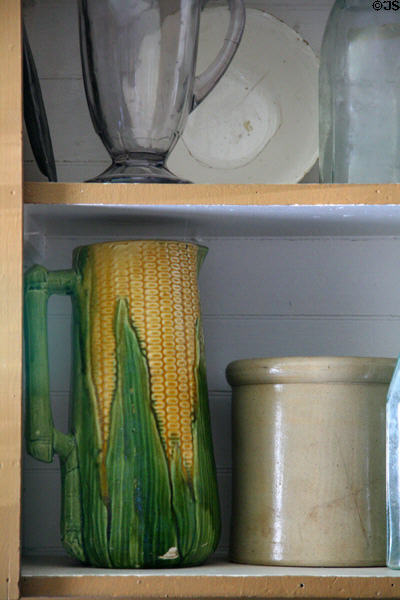 Pitcher in shape of corn husk in original Pioneer home at South Park City. Fairplay, CO.