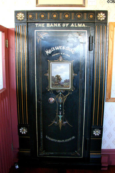 Bank of Alma safe by Hall's Safe & Lock Co. at South Park City. Fairplay, CO.