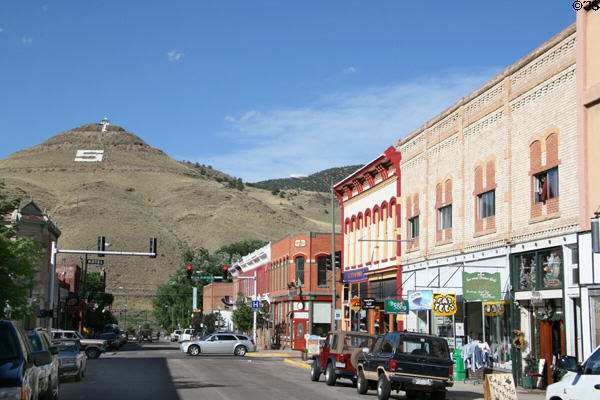 F Street (main St.) of Salida with Tenderfoot Mountain. Salida, CO.