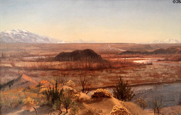 Teton Range, Moose, Wyoming painting (1863) by Albert Bierstadt at Colorado Springs Fine Arts Center. Colorado Springs, CO.