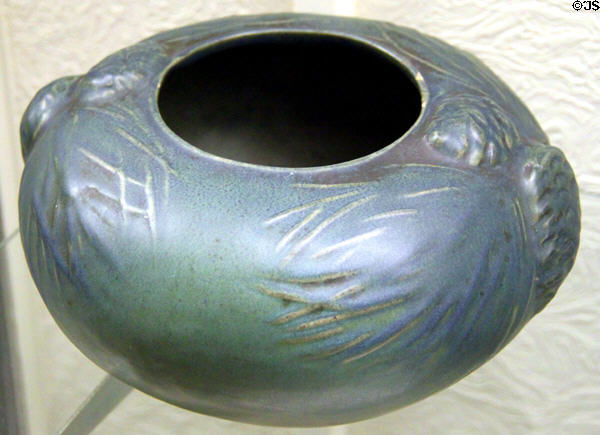 Ceramic bowl by Van Briggle Pottery at Colorado Springs Pioneers Museum. Colorado Springs, CO.