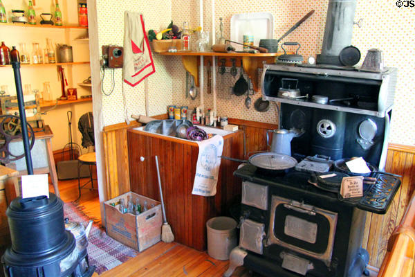 Kitchen with Topaz cast iron stove at Miramont Castle. Manitou Springs, CO.