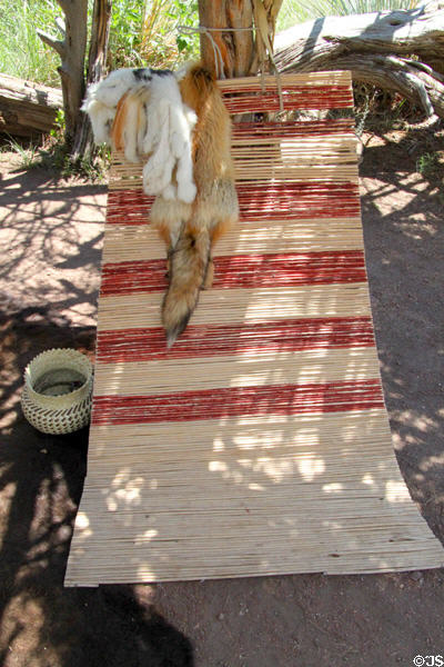 Native backrest in Indian settlement area at Rock Ledge Ranch Historic Site. Colorado Springs, CO.