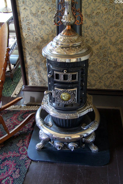 Estate Oak cast iron stove by Geo. Tritchhowe Co. in Chambers Home at Rock Ledge Ranch Historic Site. Colorado Springs, CO.