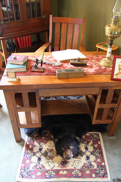 Arts & crafts desk at Orchard House at Rock Ledge Ranch Historic Site. Colorado Springs, CO.