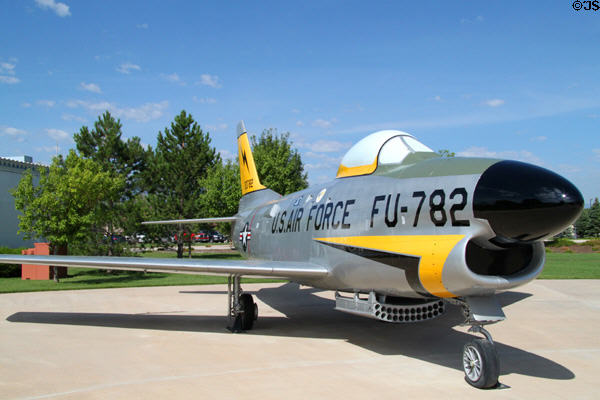 North American F-86L Sabre Dog interceptor (1955) at Peterson Air & Space Museum. Colorado Springs, CO.