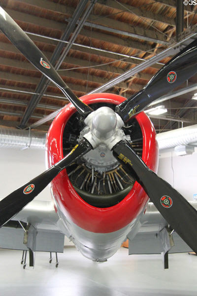 Propeller of Republic P-47N Thunderbolt fighter (1943) at Peterson Air & Space Museum. Colorado Springs, CO.