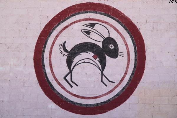 Southwest native style rabbit mural in Antonito. Antonito, CO.