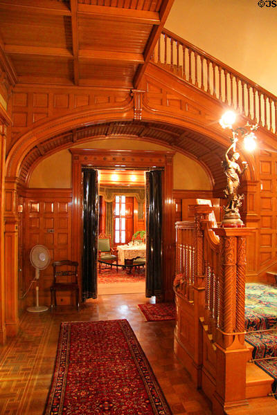 Entrance hall stairway & arches at Rosemount House Museum. Pueblo, CO.