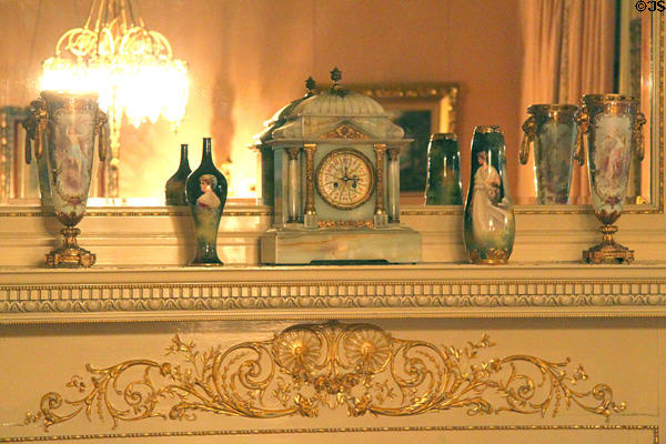 Mantel clock & vases at Rosemount House Museum. Pueblo, CO.