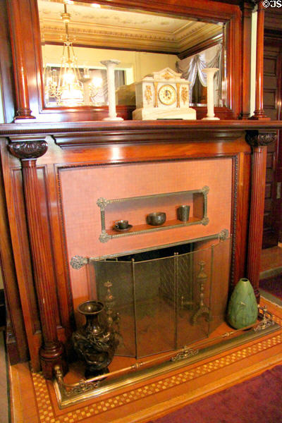 Sitting room fireplace at Rosemount House Museum. Pueblo, CO.
