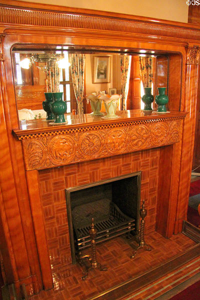 Fireplace at Rosemount House Museum. Pueblo, CO.