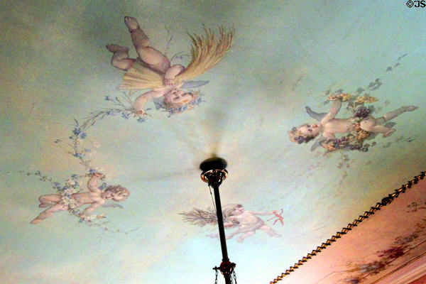 Ceiling painted with cherubs at Rosemount House Museum. Pueblo, CO.
