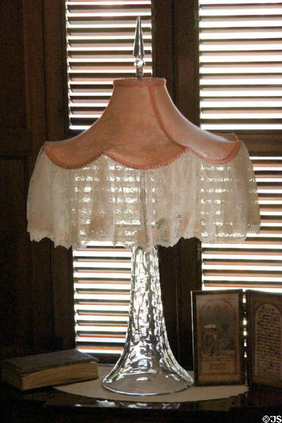 Glass table lamp at Rosemount House Museum. Pueblo, CO.