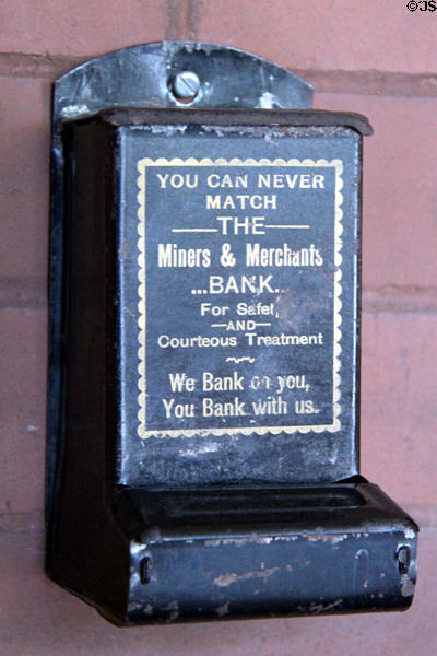 Advertising kitchen match box at Rosemount House Museum. Pueblo, CO.